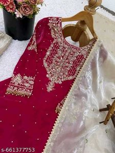 Elegant Red Sharara Suit Set