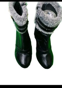 Stylish Black Faux Leather Boots