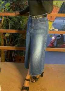 Classic Denim Midi Skirt