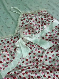 Cute Strawberry Print Summer Dress