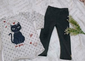 Very Cute N Beautiful Cate Top With Leggings