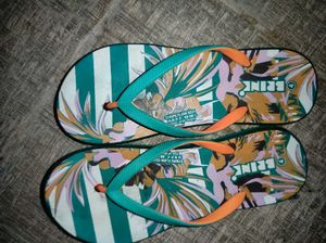 Tropical Print Flip Flops