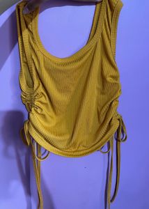 Y2k Mustard Crop Tank Top🍂