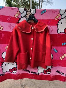 Korean Red Fringed Collar Can't