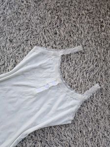 Cute White Lace Trim Cami Top