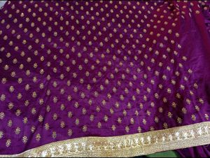 Elegant Maroon Embroidered Saree With Blouse
