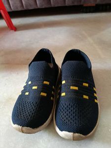 Comfortable Navy & Yellow Slip-On Sneakers