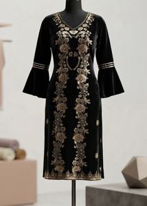 Elegant Black velvet Kurta