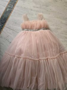 Girls Pink Tulle Dress with Sparkly Belt