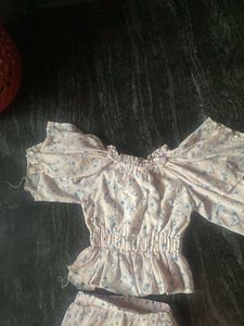 Cute Floral Crop Top and Palazzo Set