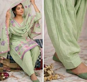 Light Green Floral Kurta Set with Dupatta