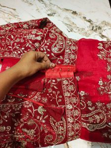 Exquisite Red Embroidered Saree