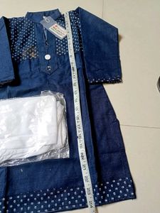 new ..Blue Kurta Set with White Leggings
