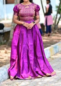 Beautiful Purple pure  Silk skirt and blouse
