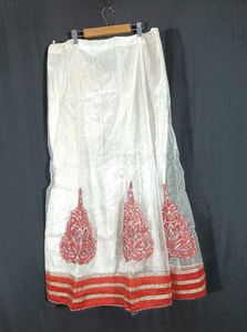 Red &amp; White Netted Lehenga Choli Set (Women)