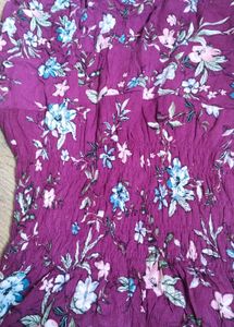 Boho Floral Print Purple Maxi Dress