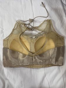 Golden Sheer Neckline Blouse