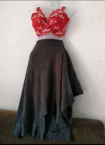Gray Asymmetrical Skirt(size-30,34)