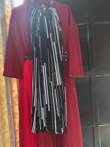 Elegant Red Embroidered Kurta
