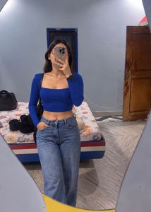 Blue Crop Top