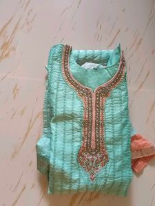 Beautiful Teal Kurta Set with Dupatta