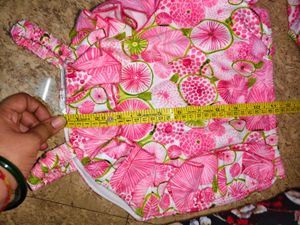 Funky Pink Fruit Print Ruffled top and pant