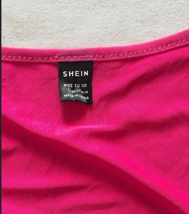 Hot Pink Tie-Front Bell Sleeve Top
