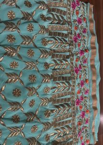 Beautiful Teal Ethnic Skirt Suit