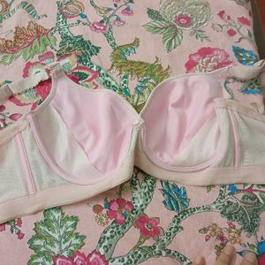 Pale Pink Floral Padded Bra