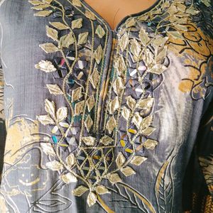 Gotapati Embroidery Work Kurti Set For Women