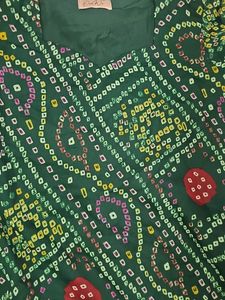 Green Bandhani Kurta Set with Dupatta