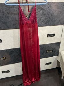 Elegant Red Lace 2 pc  Nightgown