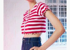 Striped Cropped Cardigan