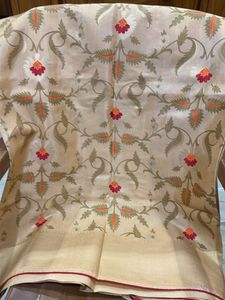 Elegant Cream Floral Saree