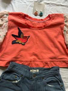 Chic Cropped Top &amp; Ripped Jeans Set