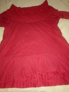 Winter Offer Red Bartot Off Shoulder T