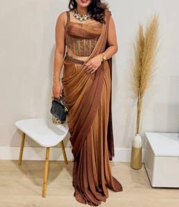 Elegant Brown Ombre Saree Set