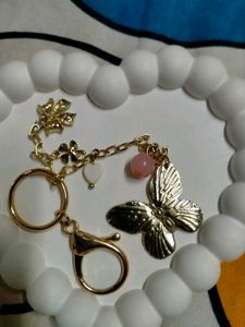 Charming Butterfly &amp; Heart Keychain