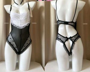 Sheer Lace Trim Teddy Bodysuit