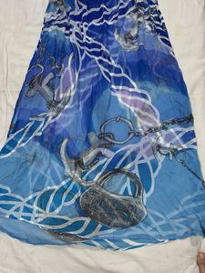 Bohemian Blue Anchor Print Beaach swim dress