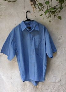 Light Blue Short Sleeve Button-Up Shirt