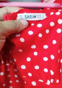 shein Red Polka Dot Mini Dress.....