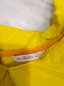 Bright Yellow Kurta with Unique Print