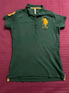 USPA Green Polo T-Shirt Women