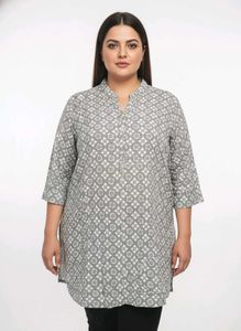 Elegant Grey Printed Kurta