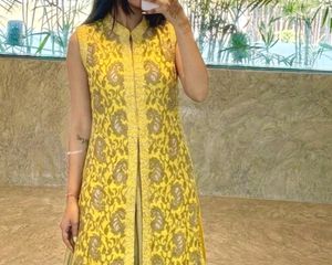 yellow jacket dress (ethnic gown) suit