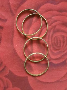 Set of Four Ornate Bangles And Two thick Bangle