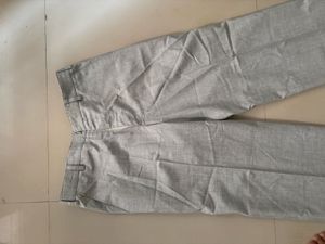 Men's Grey Textured Dress Pants