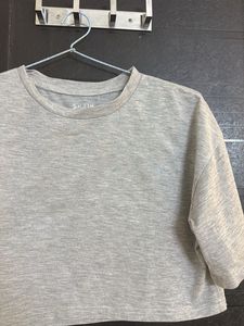 Grey Cropped T-Shirt