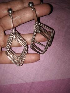 Steel Earrings Geometrical Shape,  New